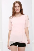 Fairy Style Flowing Texture Chiffon Blouse For Women