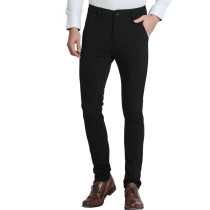 Drizzte Mens Casual Black Dress Pants Quality Stretch Stylish Slim Pants Business Trousers Size 28 29 30 31 32 33 34 36 38
