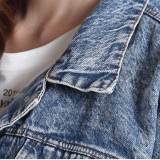 Hot Fashion Washed Loose Long-sleeved Thin Denim Jacket Coat Leisure All-matched Top Outwear