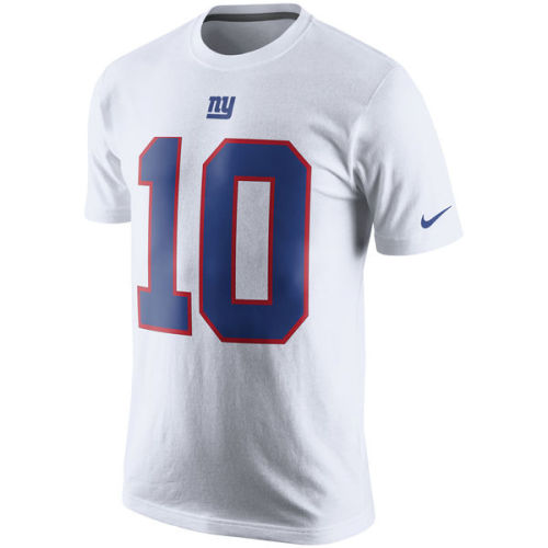 Men's New York Giants Eli Manning Nike White Color Rush Player Pride Name & Number T-Shirt