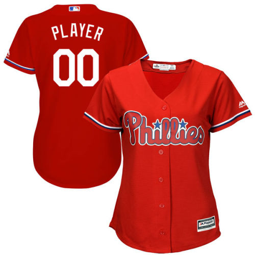 Women's Philadelphia Phillies Majestic Scarlet Cool Base Alternate Jersey