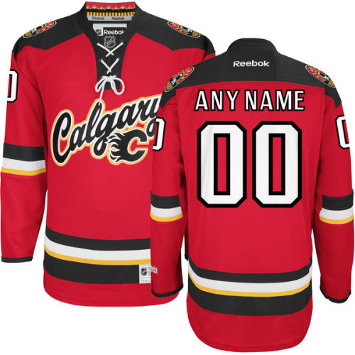 Reebok Calgary Flames Men's Premier Alternate Custom Jersey - Red