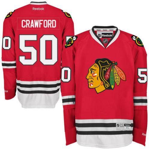 Reebok Corey Crawford Chicago Blackhawks Premier Player Jersey - Red