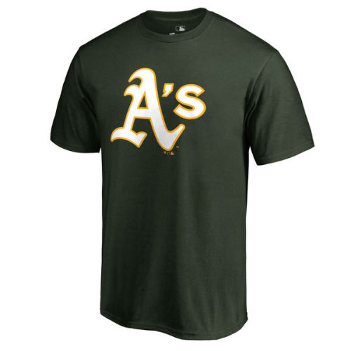 Men's Oakland Athletics Green Team Color Primary Logo T-Shirt