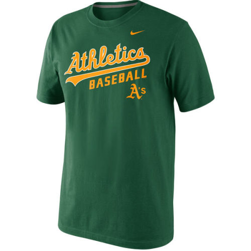 Men's Oakland Athletics Nike Green Home Practice T-Shirt