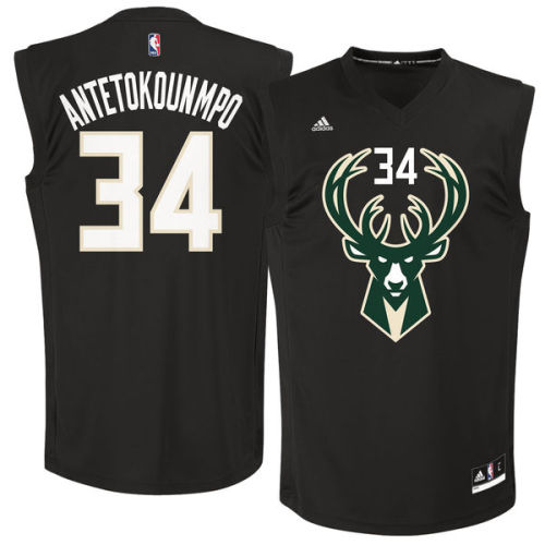 Giannis Antetokounmpo Milwaukee Bucks adidas Fashion Replica Jersey - Black