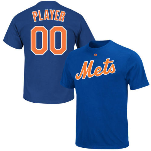 Men's New York Mets Majestic Royal Custom Roster Name & Number T-Shirt