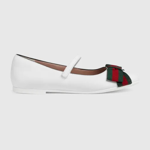 Children's leather ballet flat with Web