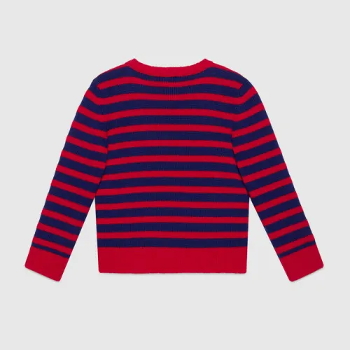 Children's striped sweater with tiger