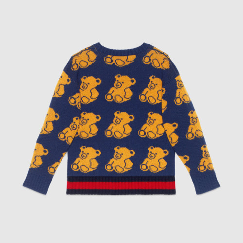 Children's bear jacquard sweater