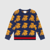 Children's bear jacquard sweater