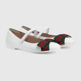 Children's leather ballet flat with Web