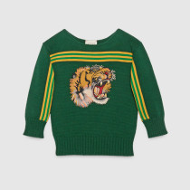 Children's sweater with tiger appliqué