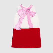 Children's silk dress with bow