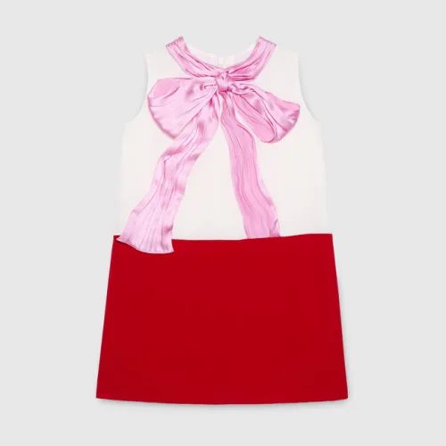 Children's silk dress with bow