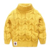 High Quality LittleSpring England Style Baby Boy Turtleneck Sweater Autumn Winter Cottons Warm Sweaters Children Boys Pullovers