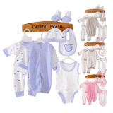 8PCS/Set Newborn Baby Clothes Srt Girl Boy Clothing Set Gifts Layette Unisex Jumpsuit New Born Rompers For Baby Gift