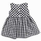 Bear Leader Baby Girls Dress 2016 New Casual Plaid Sleeveless Turn-down Collar Princess Dress + Plaid shorts 2pcs Clothing Sets
