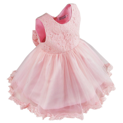 Infant Baptism flower Girl Dresses Children Dress Party Summer Princess Baby Girl Wedding 1 Year Birthday Dress Birthday Big Bow