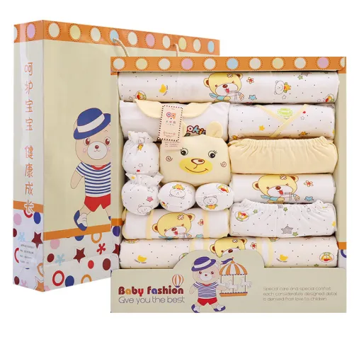 17PCS Newborn Baby Clothes Sets Infants Girls Boys 100% Cotton Cute Underwear Clothing Suit Outfits Baby Set Clothes