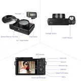 Andoer CDR2 Digital Camera Full HD 1080P Video Camera 24MP 4X digital zoom Anti-shake With Flashlight Wide-angle Lens Camcorder