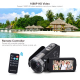 Andoer HDV-302S Full HD 1080P Digital Video Camera 3  LCD Touch Screen 20MP Anti-shake Mini Video Camcorder With Remote Shutter