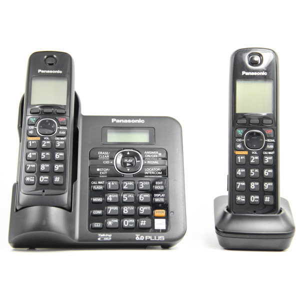 2 Handsets KX-TG6642B DECT 6.0 Digital wireless phone Black Cordless Phone with Answering system