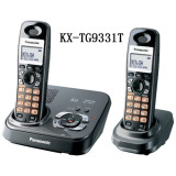 2 Handsets KX-TG9331T DECT 6.0 Expandable Digital Cordless Phone with Answering System, Black