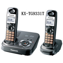 2 Handsets KX-TG9331T DECT 6.0 Expandable Digital Cordless Phone with Answering System, Black