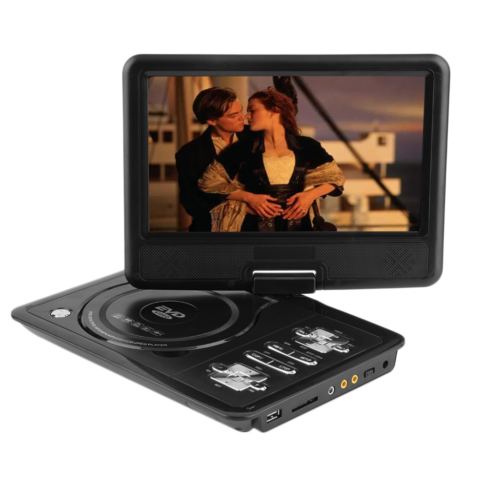 2016 Newest portable 7 Inch DVD player with rotatable screen, game and TV function, use at home, car, support CD player, MP3/MP4