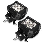LightPlus CREE LED Lights (2 Pack) - 18W 1800LM Spotlight Bar Great for Off-Road Jeeps, SUVs, Boats and More - 6000K White Light Color Temperature, Waterproof