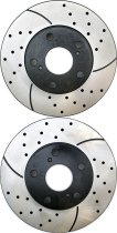 Prime Choice Auto Parts PR41052LR Drilled and Slotted Performance Rotor Pair for Front