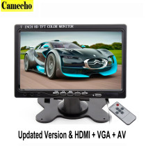 7 Inch TFT LCD Color Car Monitor 2 Video Input PC Audio Video Display VGA HDMI AV Input Security Monitor Screen Car-styling