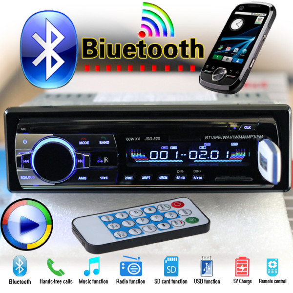 12V Car Radio MP3 Audio Player Bluetooth AUX USB SD MMC Stereo FM Auto Electronics In-Dash Autoradio 1 DIN for Truck Taxi