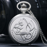 High Quality Full Metal Alchemist Dull Polish Pocket Watch Men's Quartz Watch P936