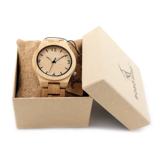 BOBO BIRD D27 Full Bamboo Wooden Watch for Men Top Brand Luxury Quartz Wooden Band Luminous Needle Wrist Watches in Gift Box