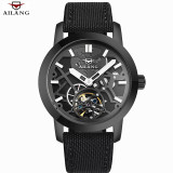 Relogio Masculino 2016 AILANG Men's Luxury Brand Military Mechanical Watches Leather Hollow Skeleton Watch Relojes Hombre