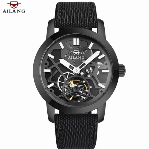 Relogio Masculino 2016 AILANG Men's Luxury Brand Military Mechanical Watches Leather Hollow Skeleton Watch Relojes Hombre