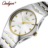 Wrist Watches For Women Men Lovers Watches Quartz Rhinestones Gold Stainless Steel Ladies Watch Relogio Feminino Clock Gift 8677