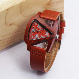 Unisex Charm Glass BambooUnisex Charm Glass Bamboo Wooden WatchesFor Men and Women Fashion Triangle Genuine Leather Analog Quartz Wrist Watch Wooden WatchesFor Men and Women Fashion Triangle Genuine Leather Analog Quartz Wrist Watch