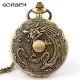 Bronze Dragon Deadpool fullmetal alchemist Pocket Watch Necklace Chain vintage Quartz pocket Fob watches Men Relogio De Bolso
