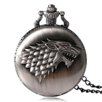 2016 Antique Game of Thrones Strak Family Crest Winter is Coming Design Pocket Watch Unique Gifts Unisex Fob Clock