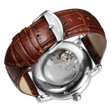 SKONE Dual Movement Automatic Self Wind Mechanical Watches Men Luxury Brand Quartz Watch Leather Wristwatch Relojes Hombre