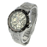 Milky 1X Pierced Stainless Steel Band Men Skeleton Automatic Mechanical Waterproof Watch Relojes Hombre JAN20