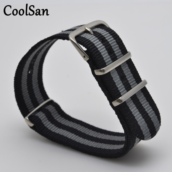 Wholesale Stripe Cambo Solid Black Watch 18 20 22 24mm Multi Color Army Military nato fabric Nylon watchbands Strap Band Buckle