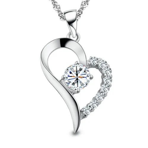 You Are the Only One in My Heart Sterling Silver Pendant Necklace