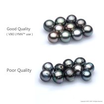 Tahitian Cultured Black Pearl Pendant Necklace 9-10mm Round Sterling Silver Anniversary Gifts for Women - VIKI LYNN