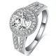 FENDINA Womens Jewelry Vintage Wedding Engagement Bands Solitaire Rings for Anniversary Band Her - 18K White Gold Plated - Luxurious Series-FR974