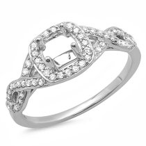 Hallmark Diamonds 1/10 CT. T.W. Diamond Sterling Silver with 14K Rose Gold Ring