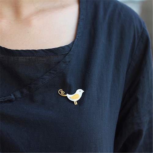 dorable Little Jay Bird Brooches Creative Handmade Jewelry High Quality Real 925 Sterling Silver Fashion Accessories For Women
